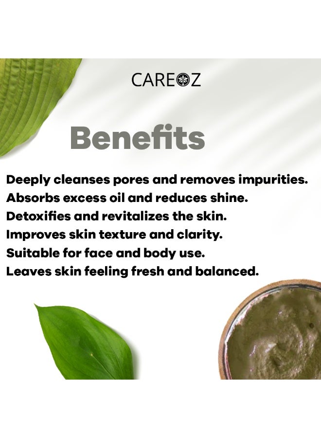 CAREOZ Dead Sea Mud Clay + French Green Clay Detox & Glow All-Over Mask Duo - Image 3